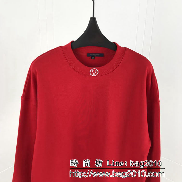 LV路易威登 18FW秋冬新款 領口小V字母 背後logo印花 純棉衛衣 情侶款 ydi1710